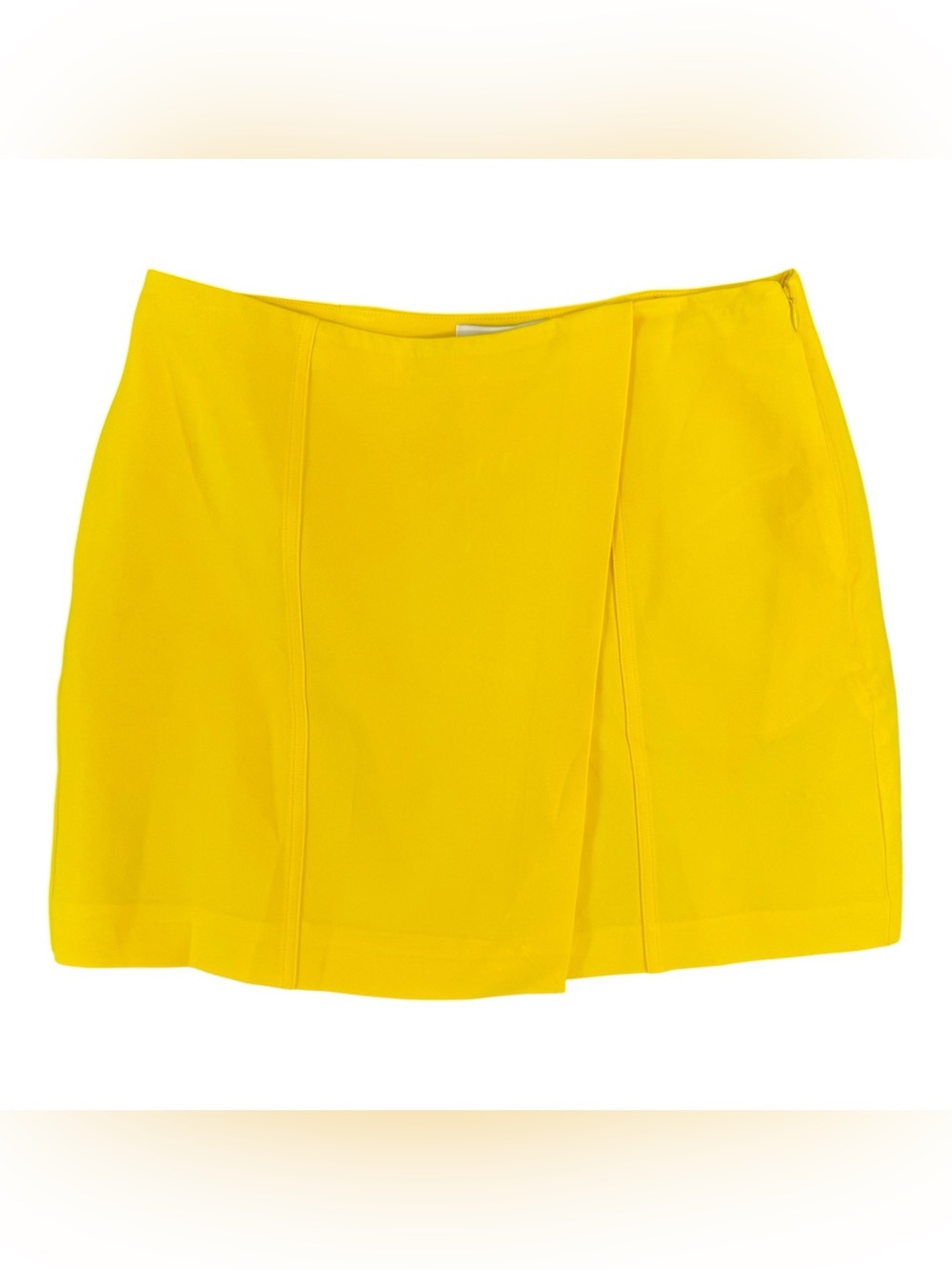 REISS Yellow Wrap Mini Skirt Womens Size 8 Asymmetric Business Casual NEW